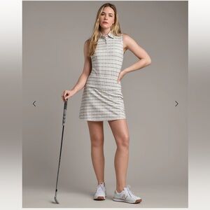 RHONE Women's Plaid Skort and sleeveless polo - Blue and White